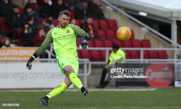 Mark Oxley of Southend United in action during the Sky Bet League One match between Northampton Town and Southend United at Sixfields on January 6,...