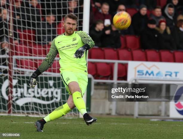 Mark Oxley of Southend United in action during the Sky Bet League One match between Northampton Town and Southend United at Sixfields on January 6,...