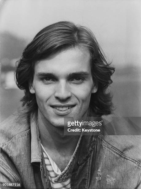 Panamanian-Spanish pop musician Miguel Bosé in Paris to promote his new single 'Linda', 1978. He is the son of actress Lucia Bosé and bullfighter...