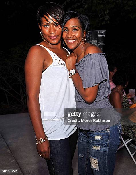 Tracy Ward with her sister actress Teri J. Vaughn attend Vaughn's birthday party at a Private Residence on August 29, 2009 in Atlanta, Georgia.