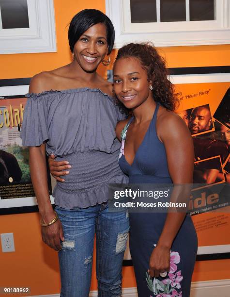 Terri J. Vaughn and recording artist Rozonda "Chilli" Thomas attend Terri J. Vaughn's birthday party at a Private Residence on August 29, 2009 in...
