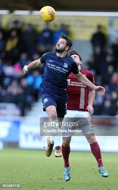 Stephen McLaughlin of Southend United in action during the Sky Bet League One match between Northampton Town and Southend United at Sixfields on...