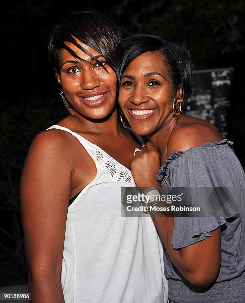 Tracy Ward with her sister actress Terri J. Vaughn attend Terri J. Vaughn's birthday party at a Private Residence on August 29, 2009 in Atlanta,...