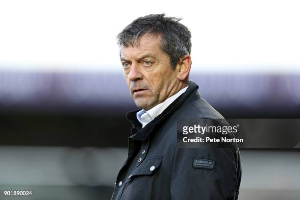 Southend United manager Phil Brown looks on during the Sky Bet League One match between Northampton Town and Southend United at Sixfields on January...