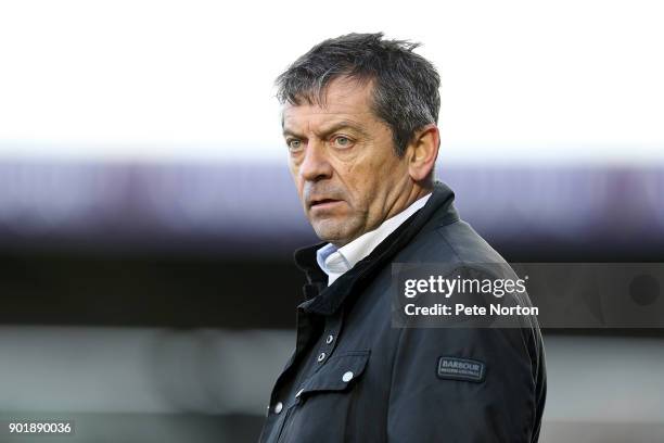 Southend United manager Phil Brown looks on during the Sky Bet League One match between Northampton Town and Southend United at Sixfields on January...