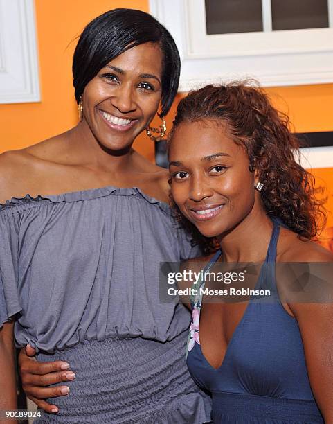 Terri J. Vaughn and recording artist Rozonda "Chilli" Thomas attend Terri Vaughn's birthday party at a Private Residence on August 29, 2009 in...