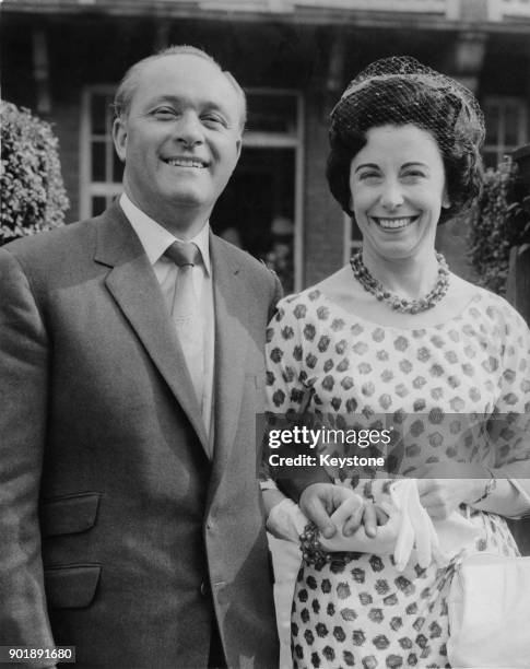 English contralto Pamela Bowden after her wedding to racing driver Derrick Edwards at Hampstead Registry Office in London, 12th September 1960.