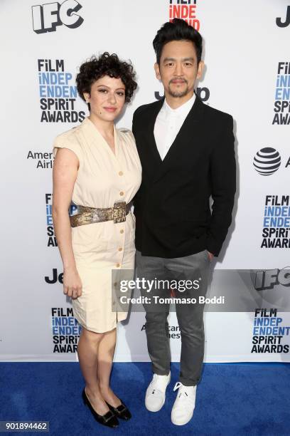 Alia Shawkat and John Cho attend the Film Independent Spirit Awards Nominee Brunch at BOA Steakhouse on January 6, 2018 in West Hollywood, California.