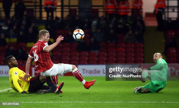 Bristol City's Gustav Engvall during FA Cup 3rd Round match between Watford and Bristol City at Vicarage Road Stadium, Watford , England 06 Jan 2018.