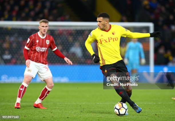Watford's Etienne Capoue during FA Cup 3rd Round match between Watford and Bristol City at Vicarage Road Stadium, Watford , England 06 Jan 2018.