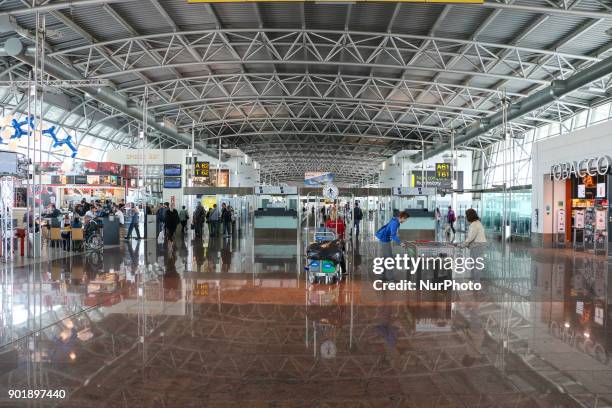 Inside the Terminal of Brussels Airport also called Brussels/Bruxelles Nationaal or Zavantem. It is the country's largest airport and one of the 2...