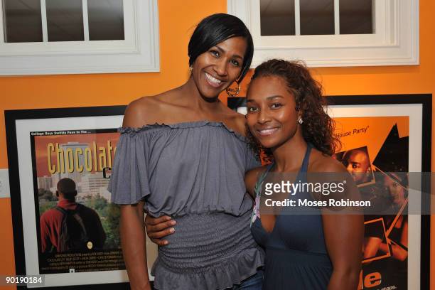 Terri J. Vaughn and recording artist Rozonda "Chilli" Thomas attend Vaughn's birthday party at a Private Residence on August 29, 2009 in Atlanta,...