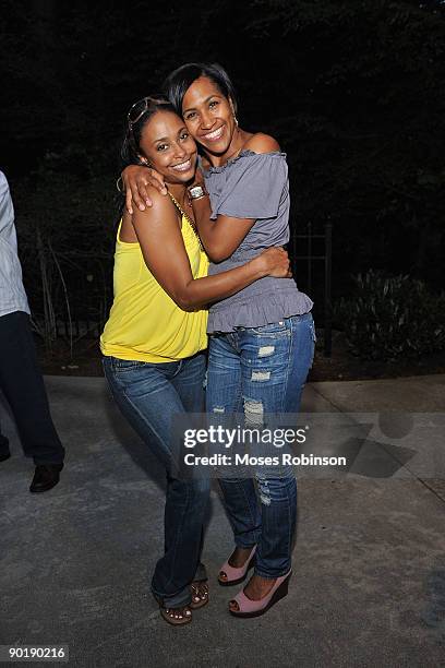 Actress Jazsmin Lewis and actress Terri Vaughn attend Vaughn's birthday party at a Private Residence on August 29, 2009 in Atlanta, Georgia.