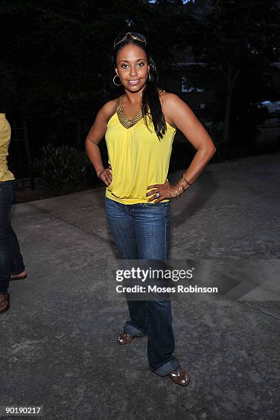 Actress Jazsmin Lewis attends Terri J. Vaughn's birthday party at a Private Residence on August 29, 2009 in Atlanta, Georgia.