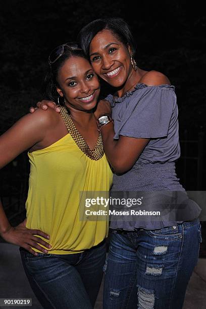Actress Jazsmin Lewis and actress Terri Vaughn attend Vaughn's birthday party at a Private Residence on August 29, 2009 in Atlanta, Georgia.