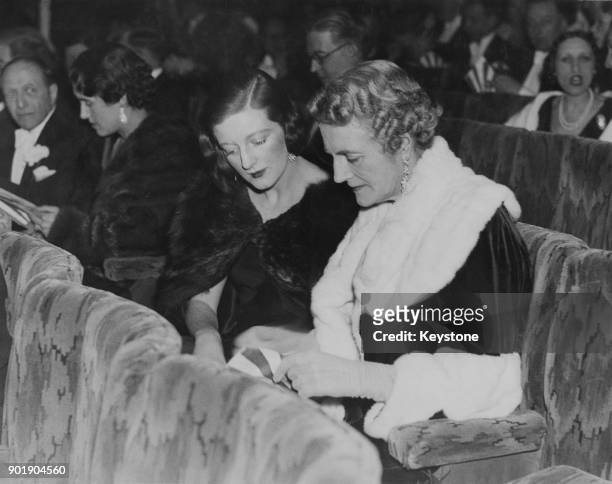 Clementine Churchill , the wife of Winston Churchill, and her daughter Diana Duncan-Sandys attend the first night of C. B. Cochran's new show 'Follow...