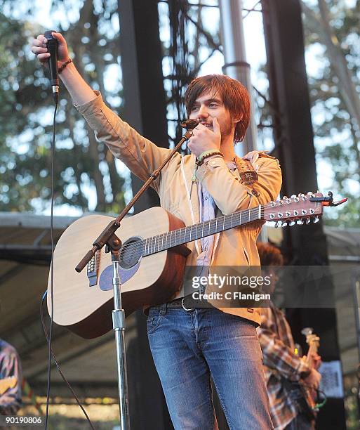 Vocalist/Guitarist Conor Oberst and The Mystic Valley Band perform during Day 2 of the 2nd Annual Outside Lands Music and Arts Festival at Golden...