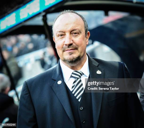 Newcastle United's Manager Rafael Benitez during the Emirates FA Cup Third Round between Newcastle United and Luton Town at St.James' Park on January...