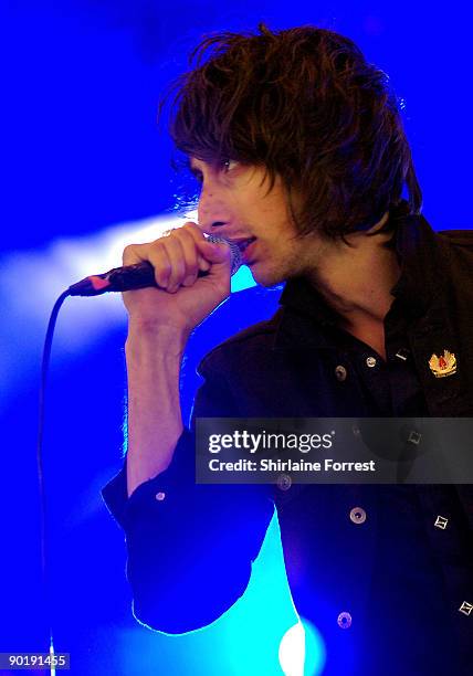 Faris Badwan of The Horrors performs at Day 3 of The Leeds Festival on August 30, 2009 at Bramham Park in Leeds, England.