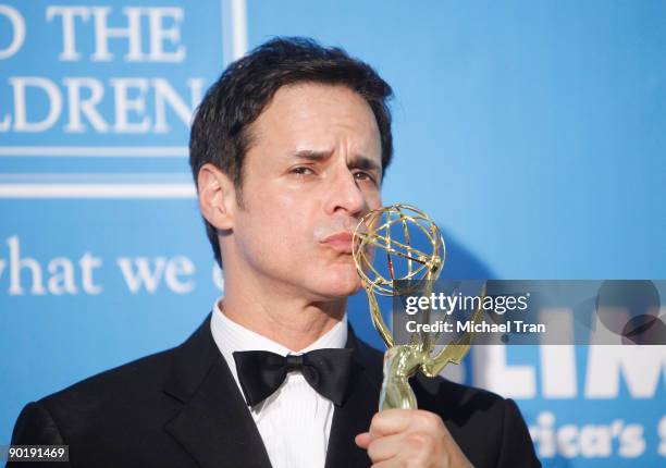Christian LeBlanc, winner of the Emmy for Outstanding Lead Actor in a Drama Series, poses in the press room at the 36th Annual Daytime Emmy Awards at...