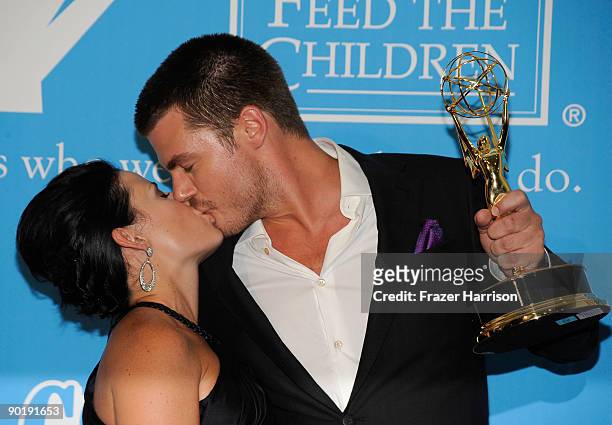 Actor Jeff Branson and guest pose in the press room at the 36th Annual Daytime Emmy Awards at The Orpheum Theatre on August 30, 2009 in Los Angeles,...