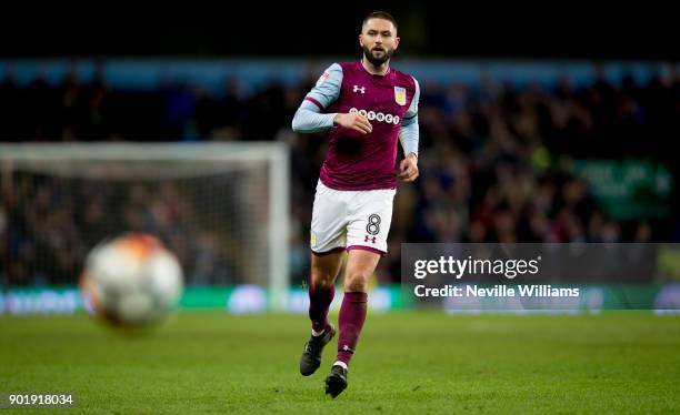 Henri Lansbury of Aston Villa during the The Emirates FA Cup Third Round match between Aston Villa and Peterborough United at Villa Park on January...