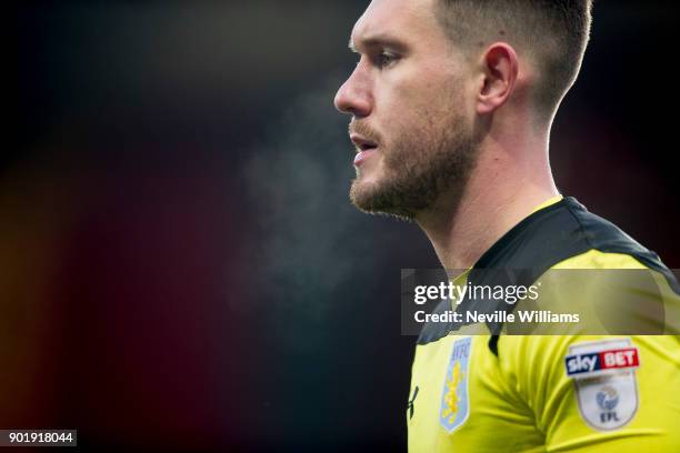 Jed Steer of Aston Villa during the The Emirates FA Cup Third Round match between Aston Villa and Peterborough United at Villa Park on January 06,...
