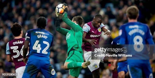 Keinan Davis of Aston Villa during the The Emirates FA Cup Third Round match between Aston Villa and Peterborough United at Villa Park on January 06,...