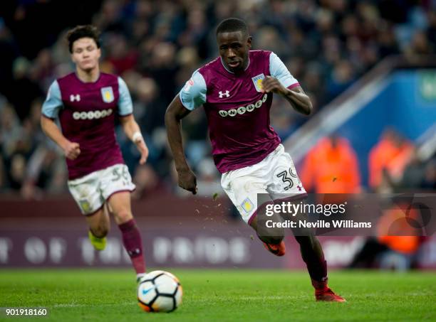 Keinan Davis of Aston Villa during the The Emirates FA Cup Third Round match between Aston Villa and Peterborough United at Villa Park on January 06,...