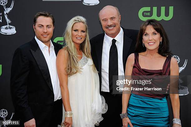 Jay McGraw, actress Erica Dahm, TV personality Phil McGraw and Robin McGraw attend the 36th Annual Daytime Emmy Awards at The Orpheum Theatre on...