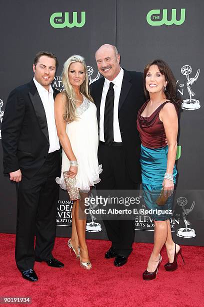 Prodcuer Jay McGraw, actress Erica Dahm, Dr. Phil McGraw and wife Robin McGraw arrive at the 36th Annual Daytime Emmy Awards at The Orpheum Theatre...