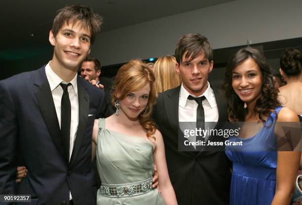 Actors Casey Jon Deidrick, Molly Burnett, Mark Hapka, and guest attends the 36th Annual Daytime Emmy Awards after party on August 30, 2009 in Los...
