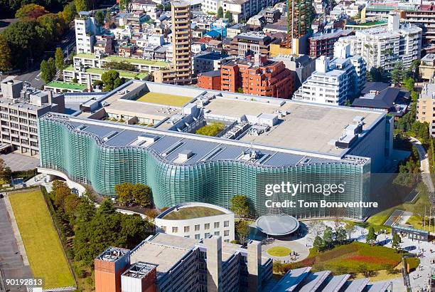 aerial view of the national art center in roppongi - roppongi ストックフォトと画像