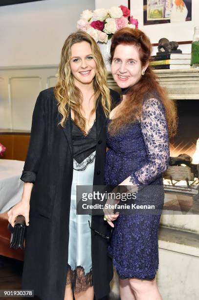 Alicia Silverstone and Lynn Hirschberg attend Lynn Hirschberg Celebrates W Magazine's It Girls With Dior at A.O.C on January 6, 2018 in Los Angeles,...