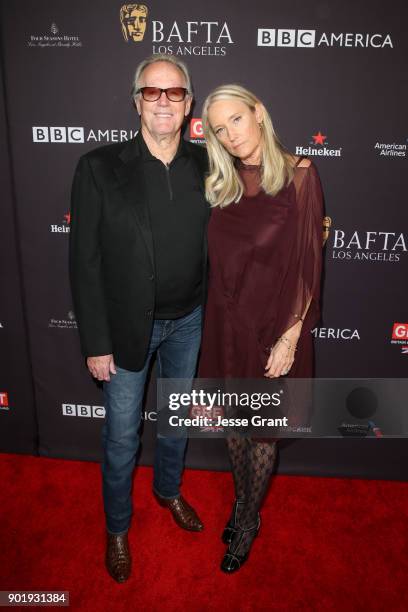 Peter Fonda and Parky Fonda attend The BAFTA Los Angeles Tea Party at Four Seasons Hotel Los Angeles at Beverly Hills on January 6, 2018 in Los...