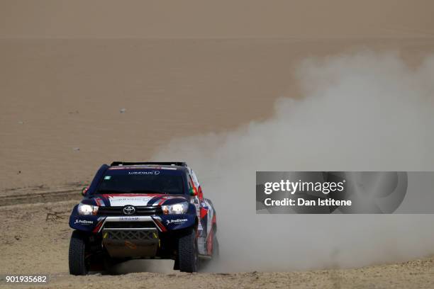Andre Villas Boas of Portugal and Overdrive Toyota drives with co-driver Ruben Faria of Portugal in the Toyota Overdrive car in the Classe : T1.1 :...