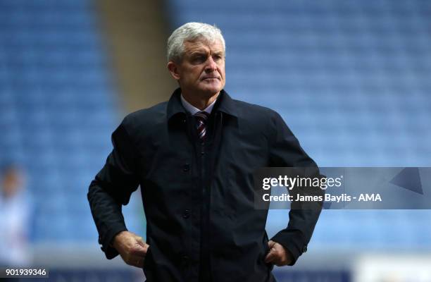 Mark Hughes the head coach / manager of Stoke City during The Emirates FA Cup Third match between Coventry City and Stoke City at Ricoh Arena on...