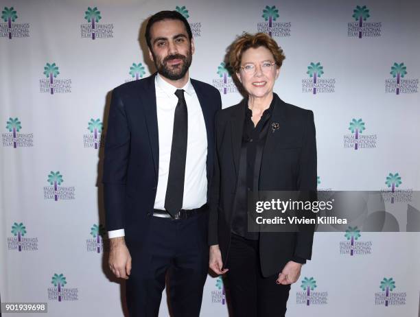 Artistic director of the Palm Springs International Film Festival Michael Lerman and Annette Bening attend the 29th Annual Palm Springs International...