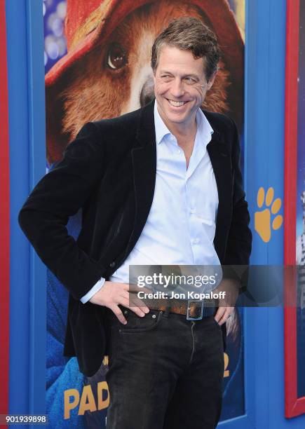 Hugh Grant attends the Los Angeles Premiere "Paddington 2" at Regency Village Theatre on January 6, 2018 in Westwood, California.