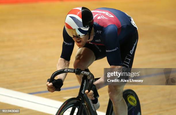 Ed Clancy of Great Britain during the Men's Elite Madison Time Trial during the Revolution Series Champions League Cycling at the National Cycling...