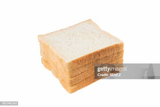 sliced bread on white background - white bread - fotografias e filmes do acervo