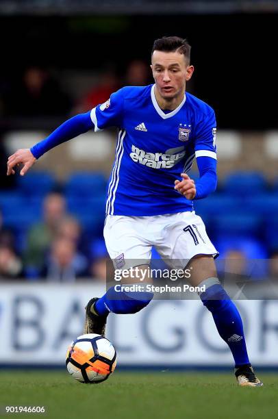 Bersant Celina of Ipswich Town during the Emirates FA Cup third round match between Ipswich Town and Sheffield United at Portman Road on January 6,...