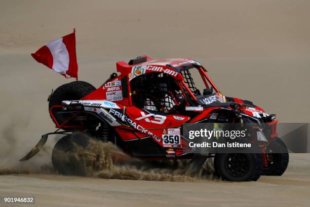 Juan Carlos Uribe Ramos of Peru and Can-Am Peru drives with co-driver Javier Uribe Godoy of Peru in the Can-Am Maverick X3 Turbo in the Classe :...