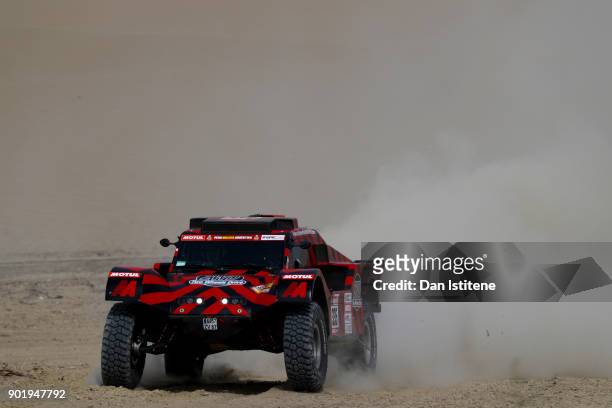 Eugenio Amos of Italy and Two Wheels Drive drives with co-driver Sebastien Delaunay of France in the Ford Buggy 2WD in the Classe : T1.3 : 2 Roues...