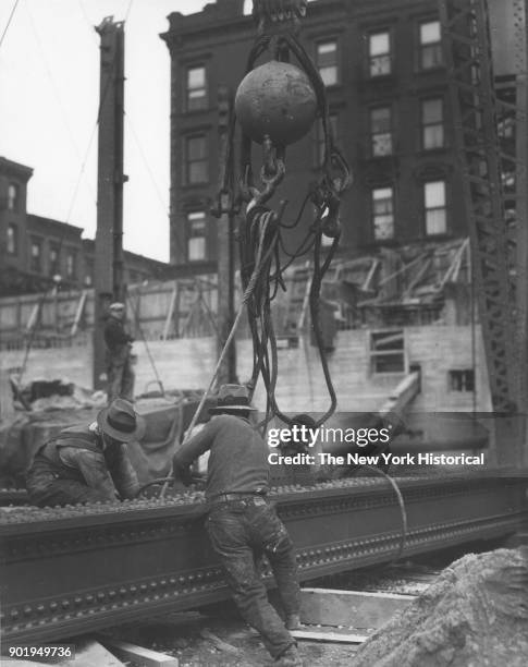 Radio City Music Hall construction, workers, New York, New York, 1929.