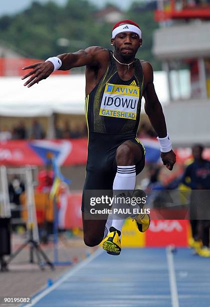 Great Britain's Phillips Idowu competes in the men's triple jump during the Aviva British Grand Prix athletics meeting at Gateshead International...