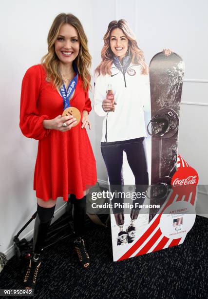 Amy Purdy attends GOLD MEETS GOLDEN: The 5th Anniversary Refreshed by Coca-Cola, Globes Weekend Gets Sporty with Nicole Kidman and Athletic Royalty...