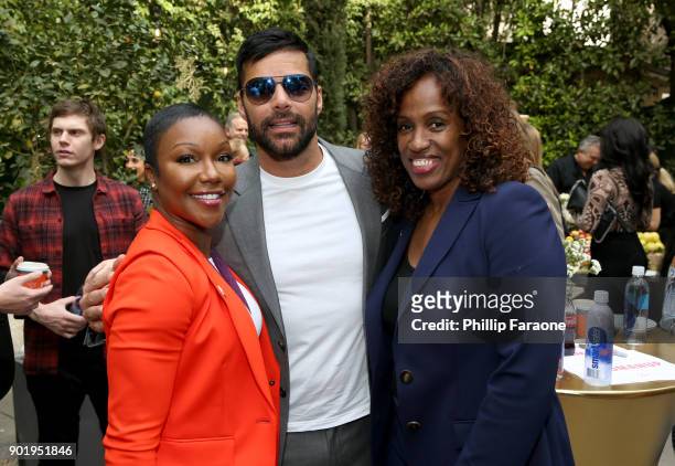 Carmelita Jeter, Ricky Martin, and Jackie Joyner-Kersee attend GOLD MEETS GOLDEN: The 5th Anniversary Refreshed by Coca-Cola, Globes Weekend Gets...