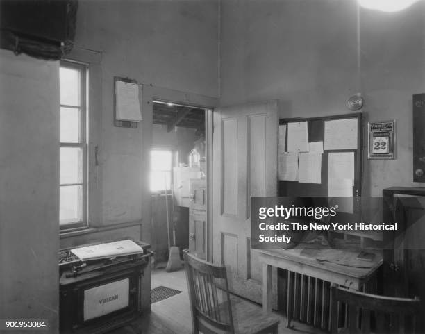 Police Station, interior view of anteroom, where police reports are made, East Rockaway, New York, April 22, 1932.
