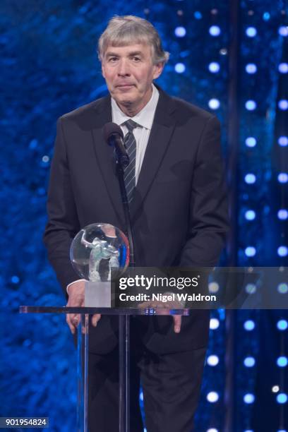 Terje Vag poses with his award during the Sport Gala Awards at Olympic Amphitheater on January 6, 2018 in Hamar, Norway.